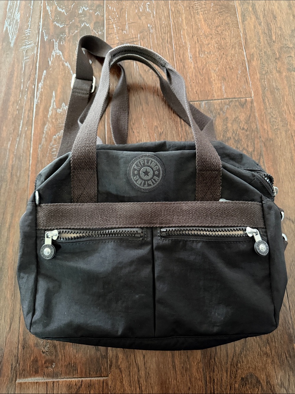Kipling Black Canvas Twin-Zip Travel Toiletry Bag